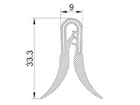 封邊裝飾夾條截面圖