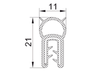 封邊裝飾夾條截面圖