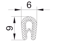 封邊裝飾夾條截面圖